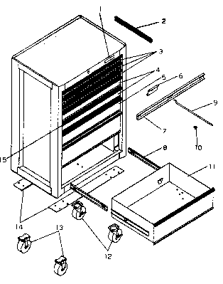 Chest Diagram and Parts List for 706599091  Craftsman Tool Stand & Cart