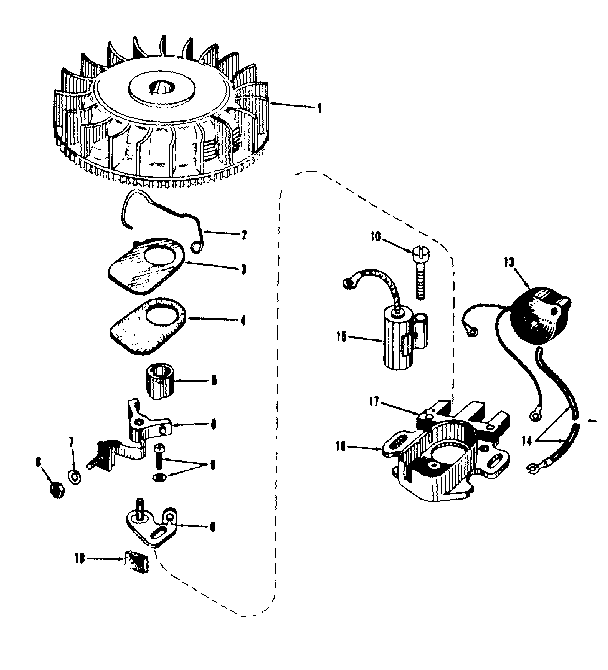 Magneto (phelon F-3220-g) Diagram and Parts List for 14339251  Craftsman Engine