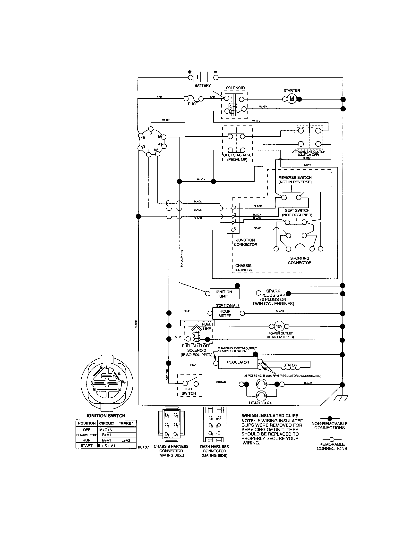 Schematic Diagram-tractor Diagram and Parts List for 917287301  Craftsman Lawn Tractor