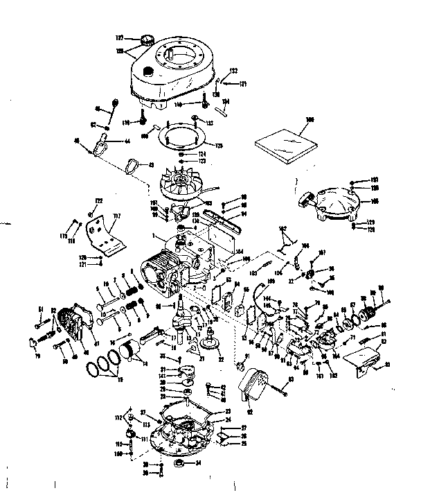 Basic Engine Diagram and Parts List for 143105091  Craftsman Engine