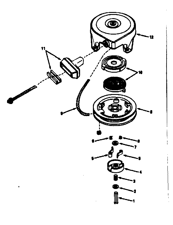 Rewind Starter Diagram and Parts List for 143786112  Craftsman Engine