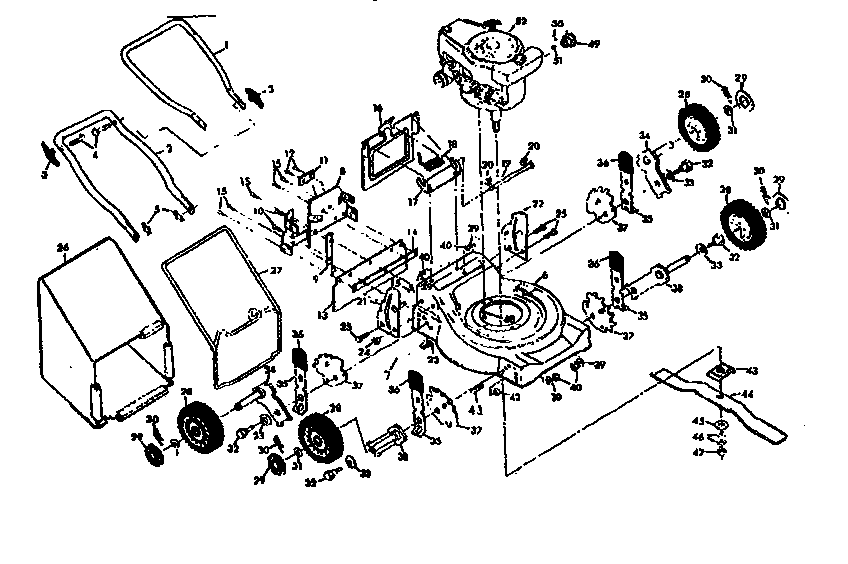 Mower Deck Diagram and Parts List for 131973950  Craftsman Lawn Mower