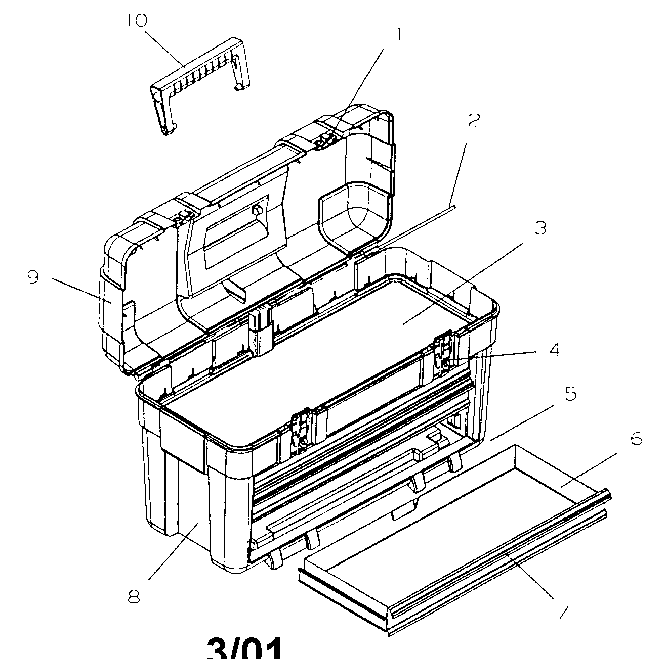 Cabinet Parts Diagram and Parts List for 706656280  Craftsman Tool Stand & Cart