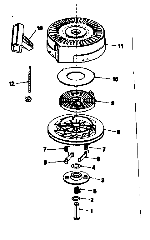 Rewind Starter Diagram and Parts List for 143784132  Craftsman Engine
