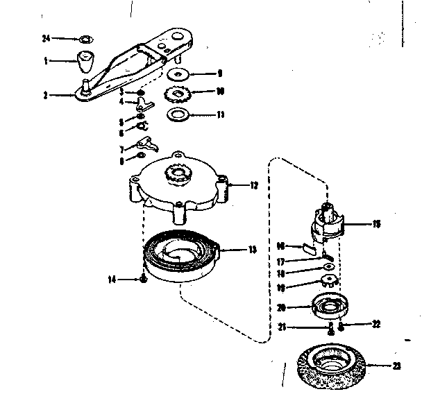 Self Starter No.29249 Diagram and Parts List for 143104110  Craftsman Engine