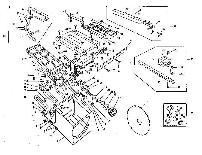 Unit Parts Diagram and Parts List for 14924120  Craftsman Saw