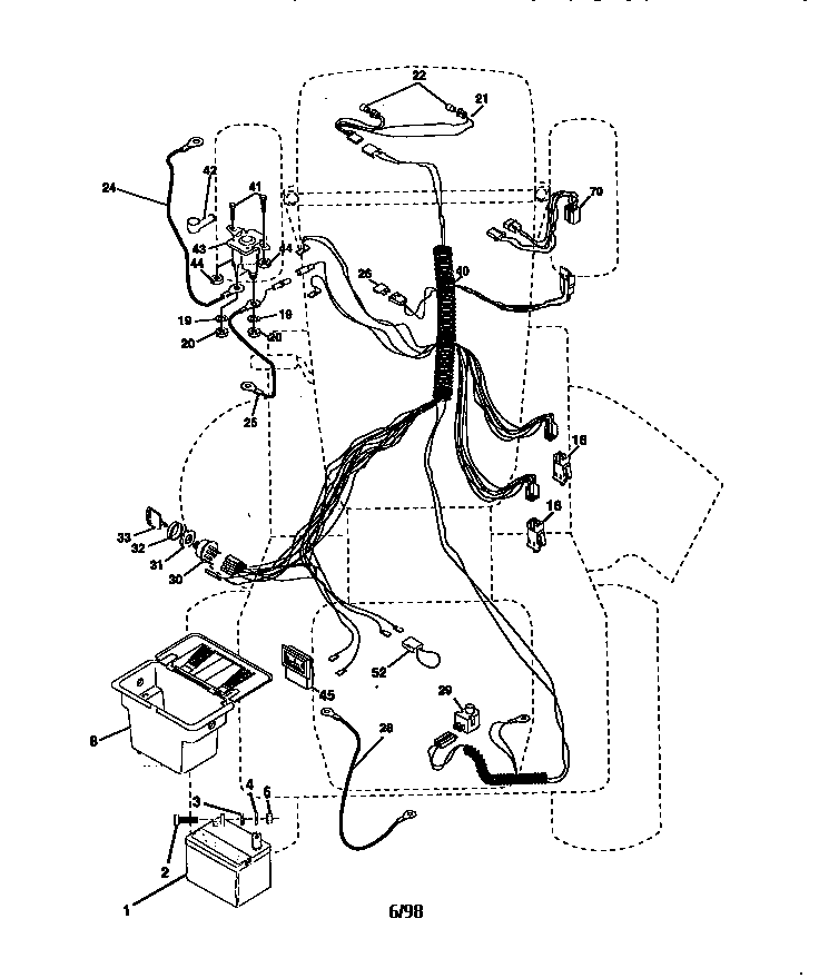 Electrical Diagram and Parts List for 917270642  Craftsman Lawn Tractor