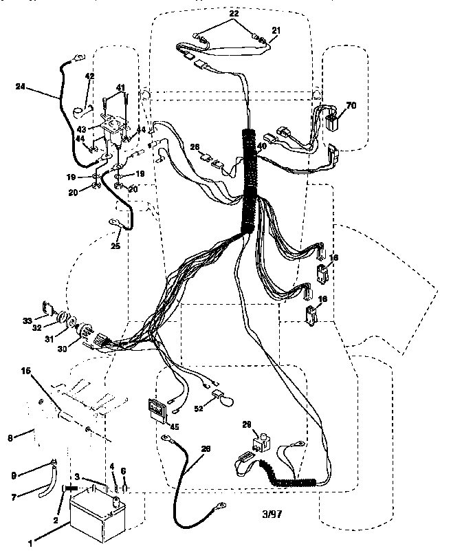 Electrical Diagram and Parts List for 917258081  Craftsman Lawn Tractor