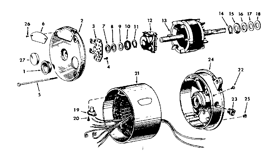 Unit Diagram and Parts List for 11319845  Craftsman Power Motor