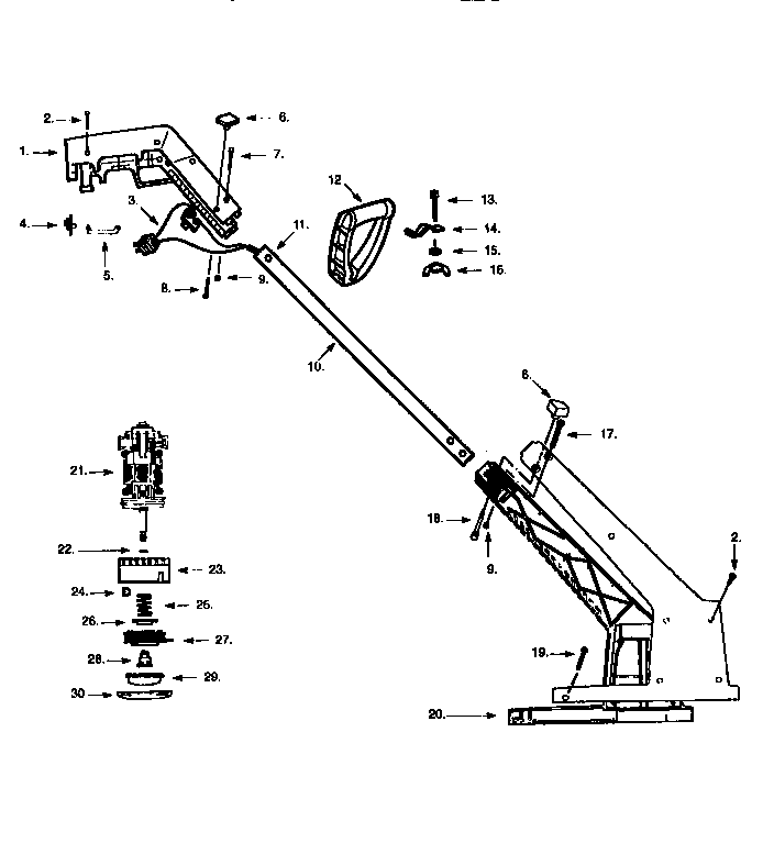 Replacement Parts Diagram and Parts List for 358799070  Craftsman Trimmer