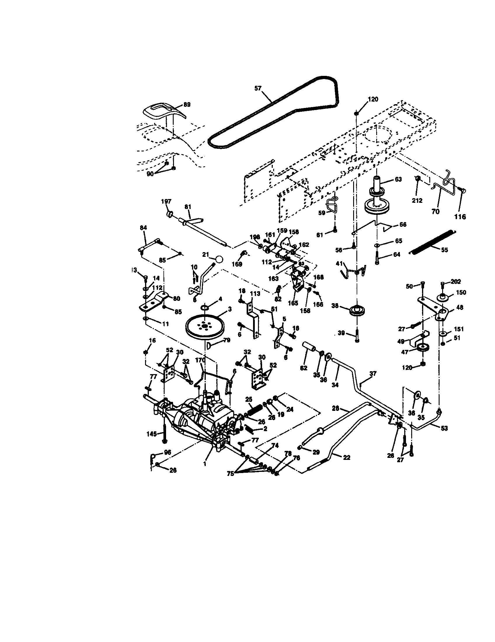 Ground Drive Diagram and Parts List for 917273371  Craftsman Lawn Tractor