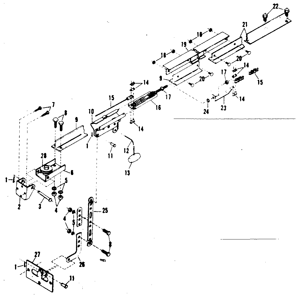 Rail Assembly Diagram and Parts List for 139663953  Craftsman Garage Door Opener
