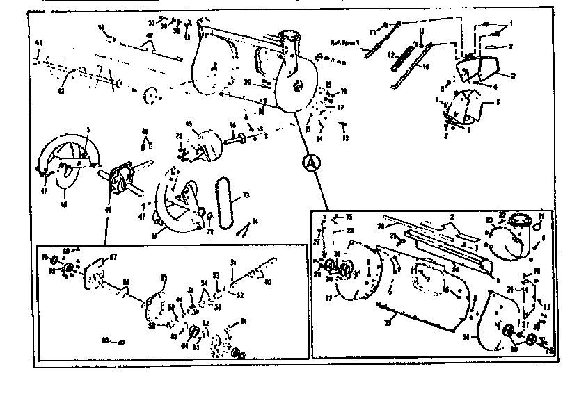 Auger Housing Assembly Diagram and Parts List for 536918400  Craftsman Snow Blower