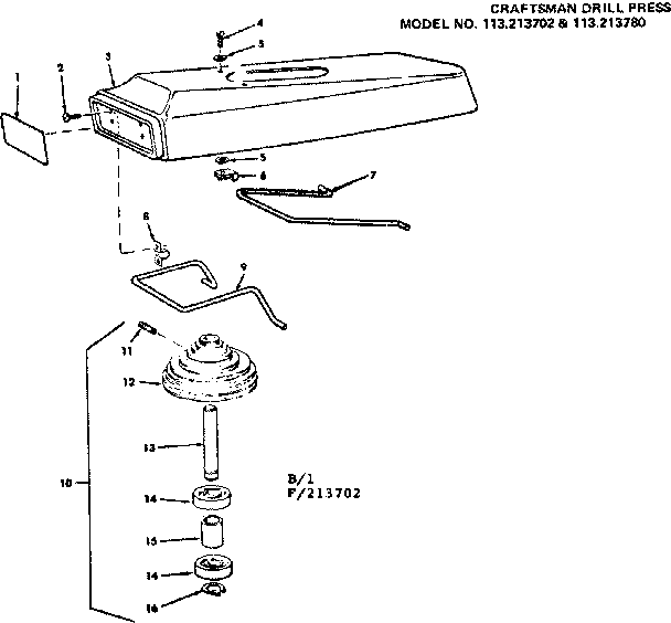 2 In. Drill Press Diagram and Parts List for 113213702  Craftsman Drill Press