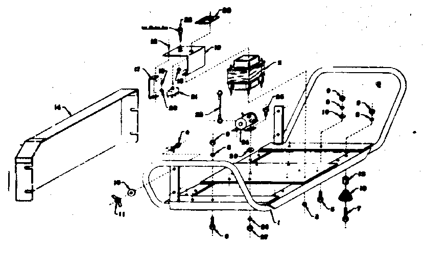 Mounting Base Diagram and Parts List for 58032082  Craftsman Engine