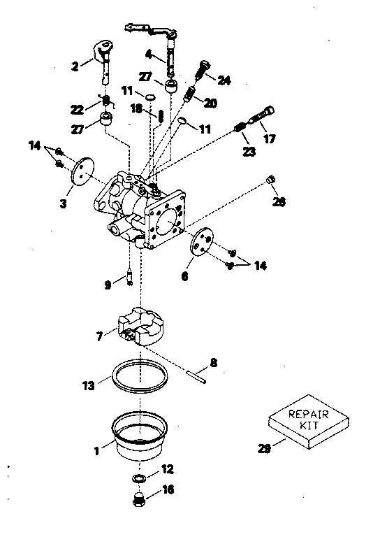 Replacement Parts Diagram and Parts List for 143800012  Craftsman Engine