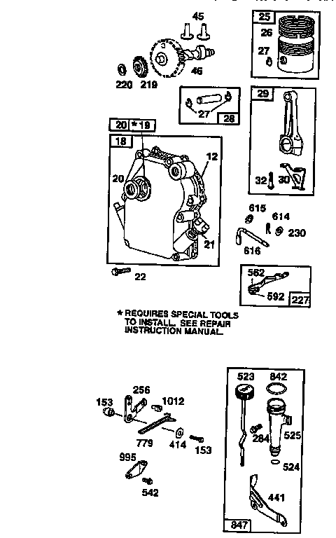 Engine 135212-0219-01 (71/500) Diagram and Parts List for 500135212-0219-01  Craftsman Engine