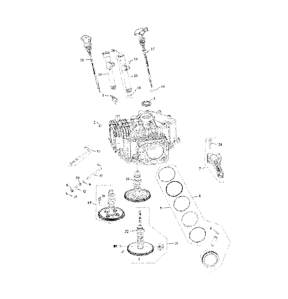 Crankcase Diagram and Parts List for CMXGRAM1130045  Craftsman Lawn Tractor