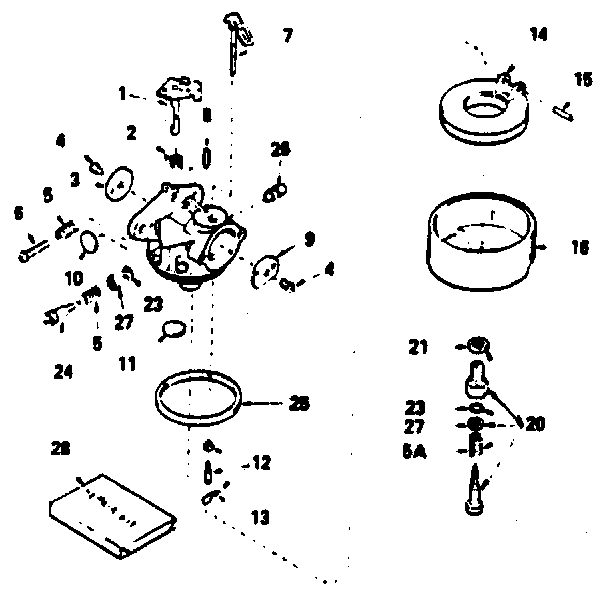 Carburetor No. 632334 Diagram and Parts List for 143786012  Craftsman Engine