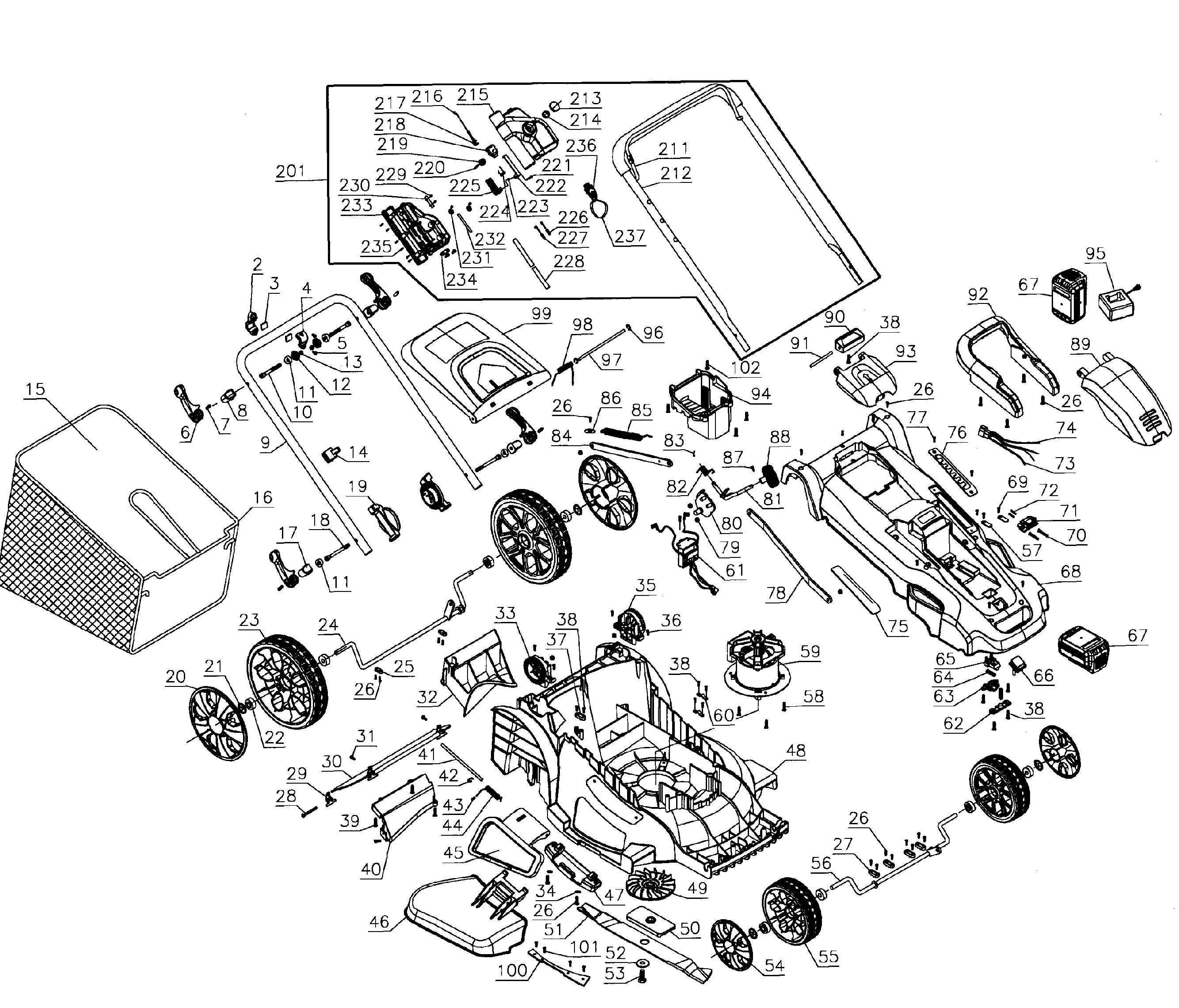 Lawn Mower Diagram and Parts List for 90098820  Craftsman Lawn Mower