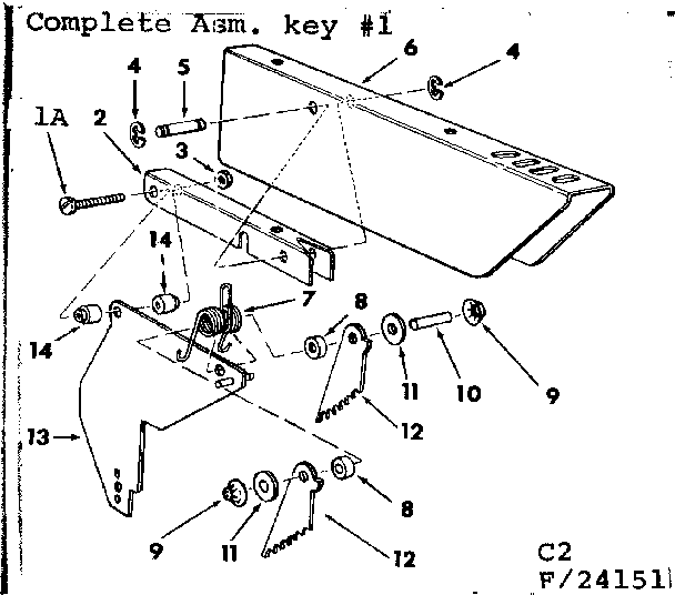 2 In Motorized Table Saw/guard Assembly Diagram and Parts List for 113241510  Craftsman Table Saw