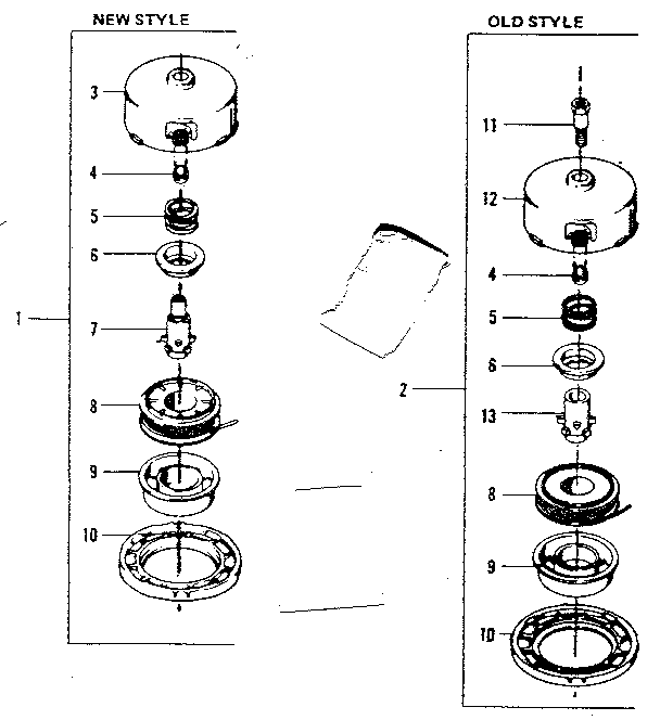 New And Old Style Cutting Heads Diagram and Parts List for 234795510  Craftsman Trimmer