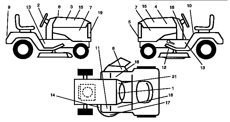 Decals Diagram and Parts List for 917257552  Craftsman Lawn Tractor