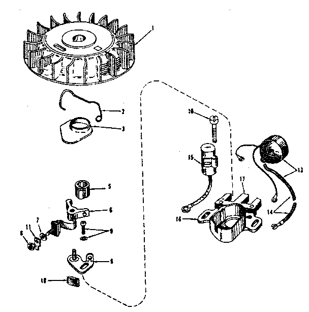 Magneto No. 610675 Diagram and Parts List for 143525021  Craftsman Engine