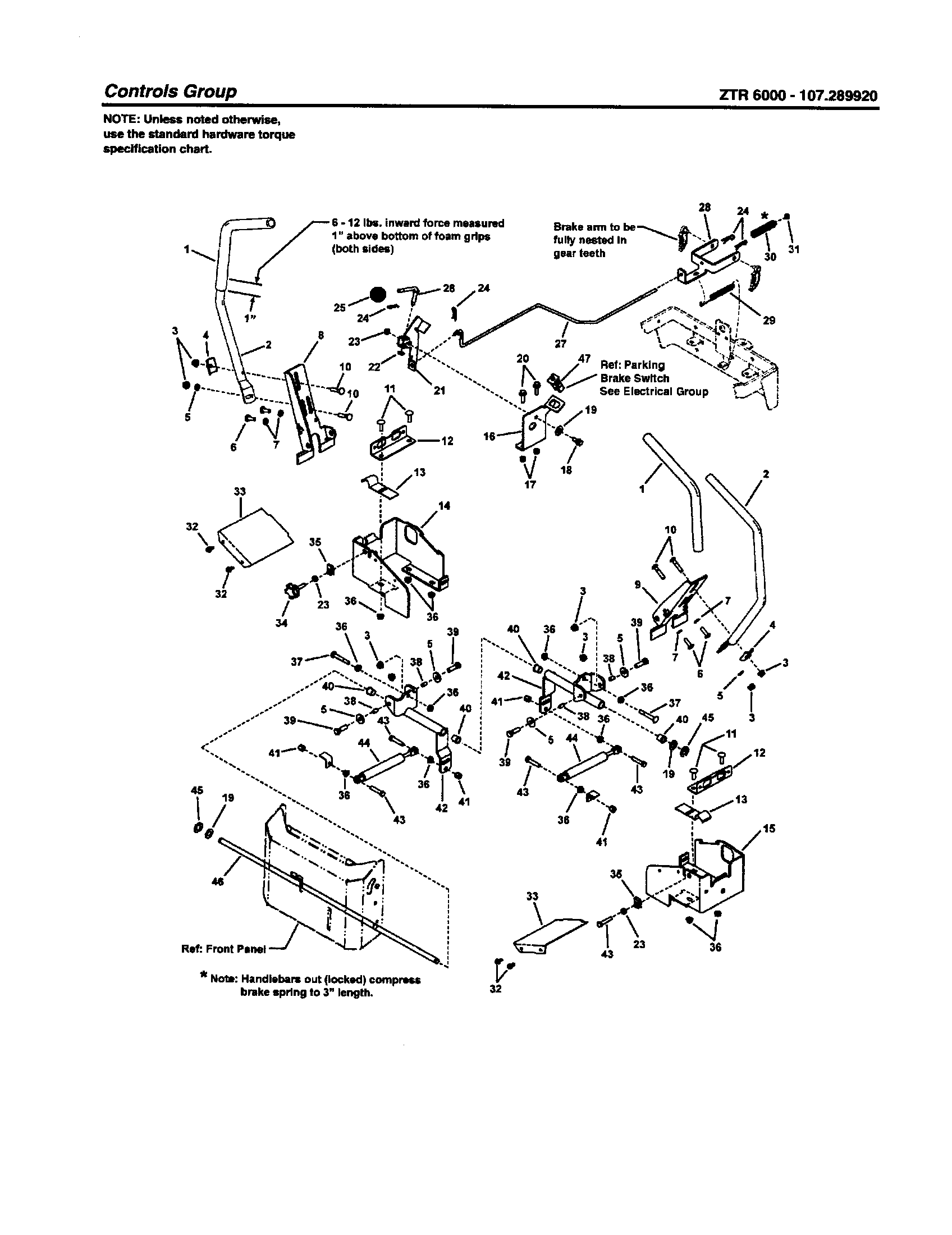 Controls Diagram and Parts List for ZTR6000  Craftsman Engine