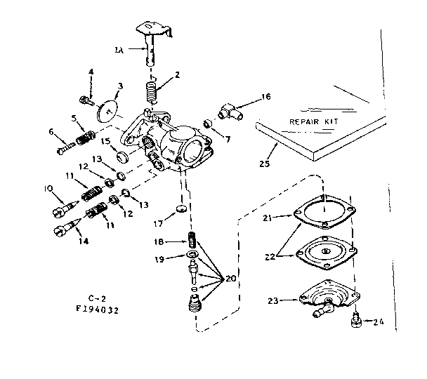 Carburetor Diagram and Parts List for 143194032  Craftsman Engine