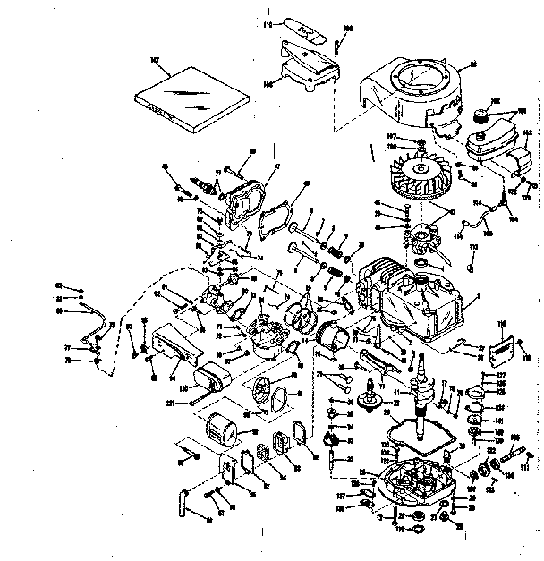 Basic Engine Diagram and Parts List for 14317350  Craftsman Engine
