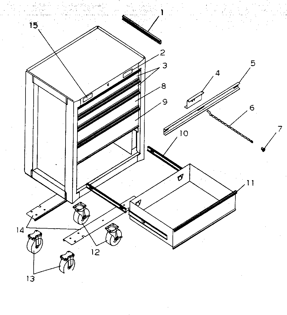 Chest Diagram and Parts List for 706652004  Craftsman Tool Stand & Cart