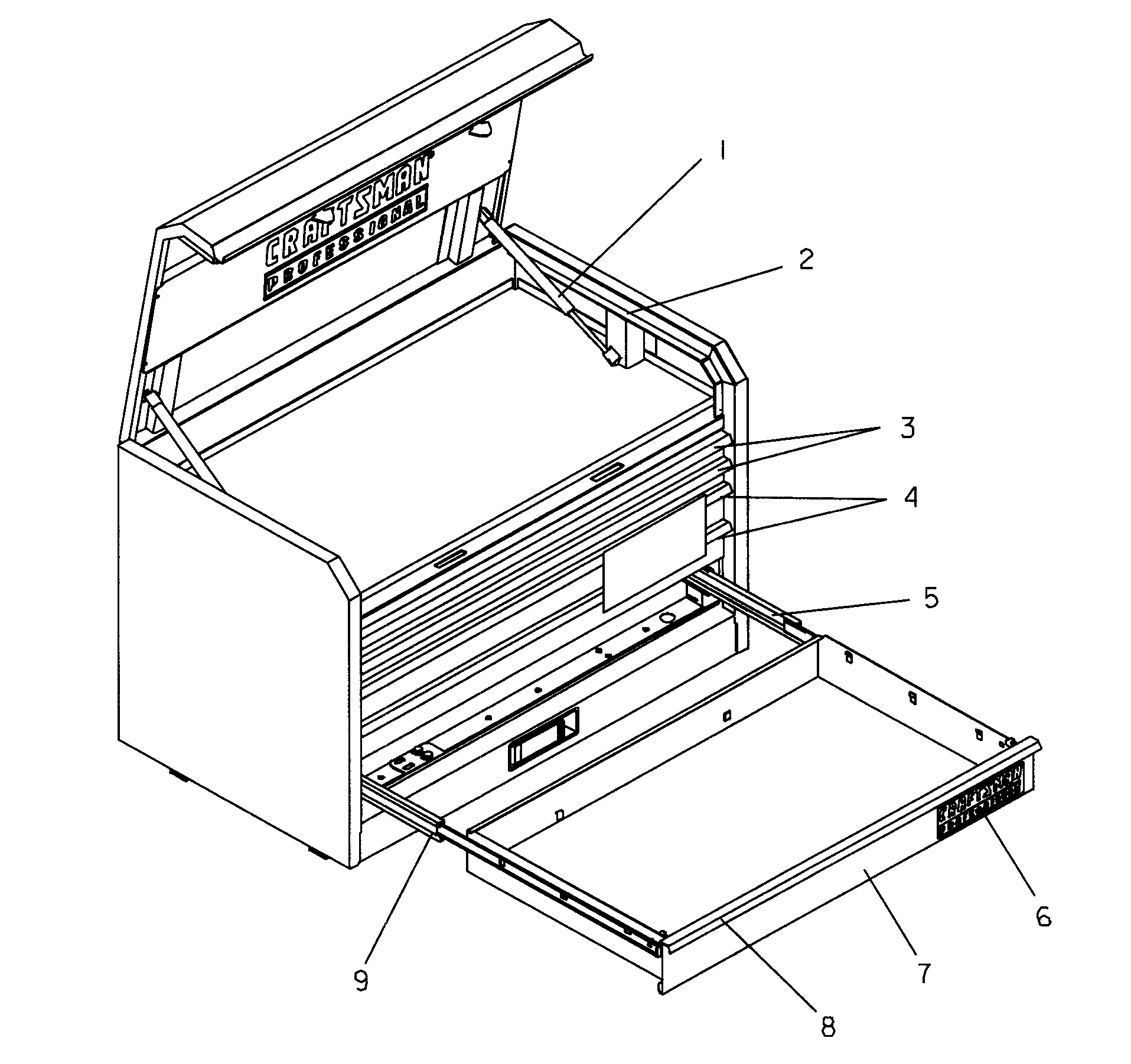 Tool Chest Diagram and Parts List for 706655651  Craftsman Tool Stand & Cart