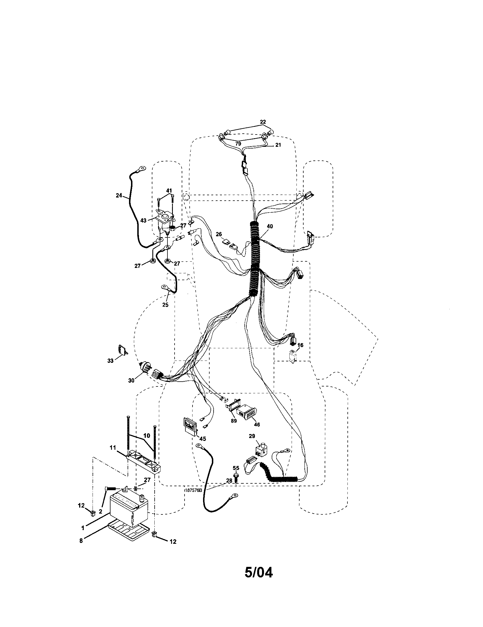 Electrical Diagram and Parts List for 917273590  Craftsman Lawn Tractor