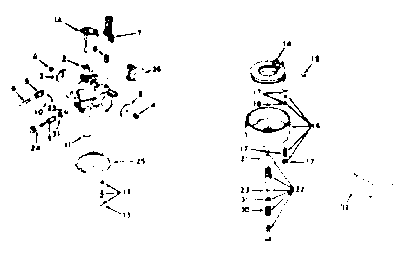 Carburetor Diagram and Parts List for 143647022  Craftsman Engine