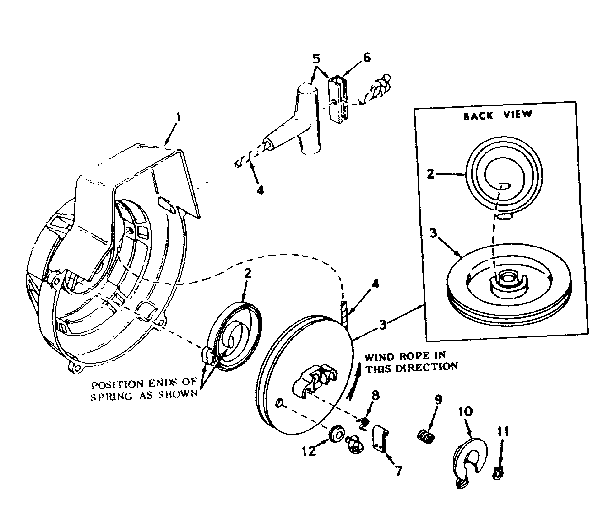 Shroud & Rewind Starter Diagram and Parts List for 200503111  Craftsman Engine