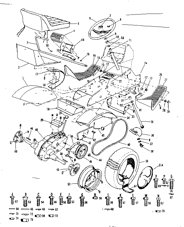 Steering Assembly Diagram and Parts List for 91725510A  Craftsman Lawn Tractor