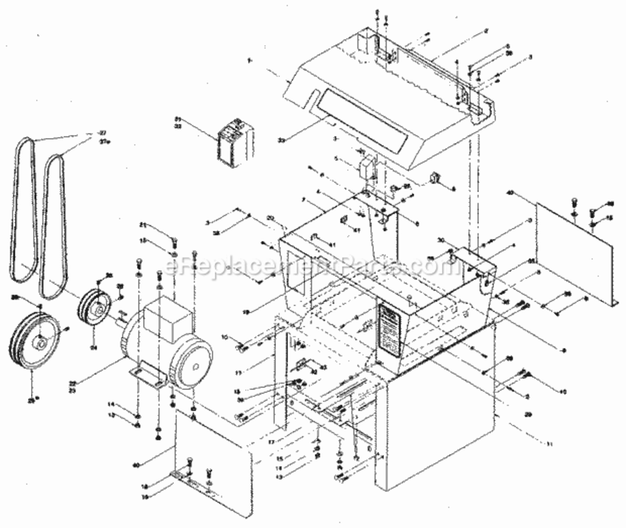 Page B Diagram and Parts List for 30623365  Craftsman Planer Jointer