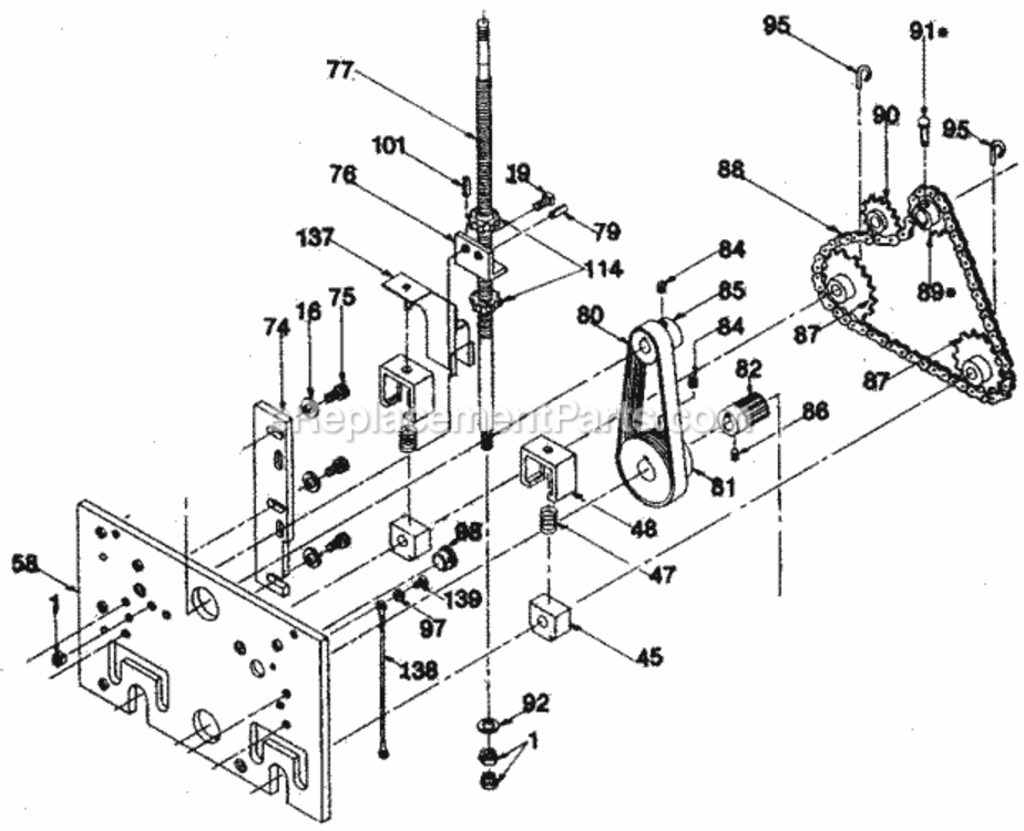 Page B Diagram and Parts List for 306233811  Craftsman Planer Jointer