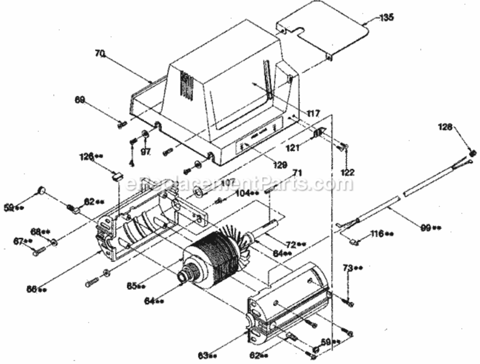 Page E Diagram and Parts List for 306233811  Craftsman Planer Jointer