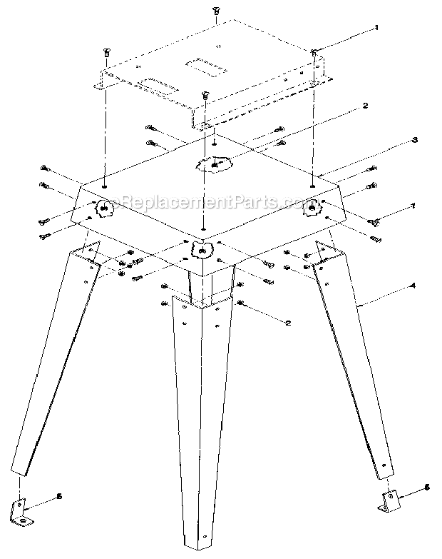PlanerMolder_Stand Diagram and Parts List for 306233820  Craftsman Planer Jointer