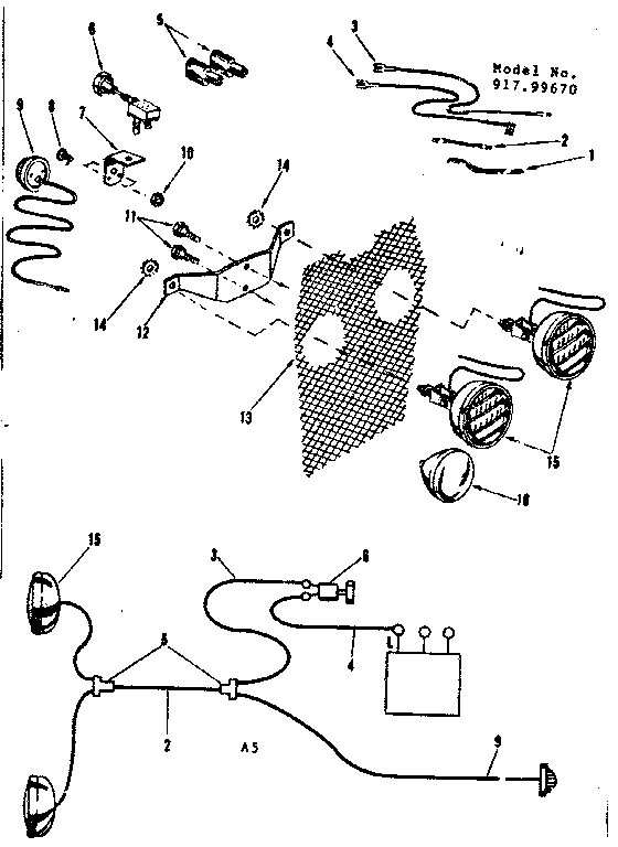 Replacement Parts Diagram and Parts List for 91799670  Craftsman Lawn Tractor