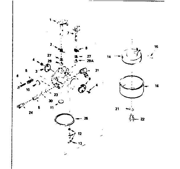 Carburetor No. 632422 Diagram and Parts List for 143376092  Craftsman Engine