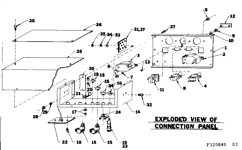 Connection Panel Diagram and Parts List for 580320840  Craftsman Engine