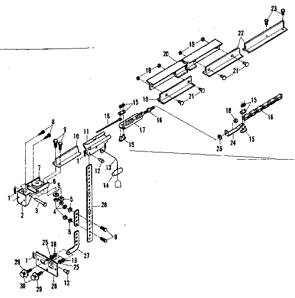 Rail Assembly Diagram and Parts List for 139664953  Craftsman Garage Door Opener