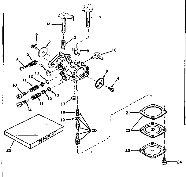 Carburetor No. 630986 Diagram and Parts List for 143161192  Craftsman Engine