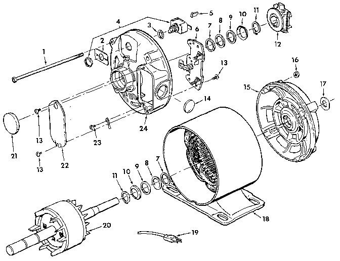 Motor Asm. 68018 Diagram and Parts List for 68018  Craftsman Power Motor
