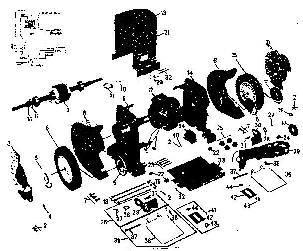 Replacement Parts Diagram and Parts List for 39719380  Craftsman Grinder