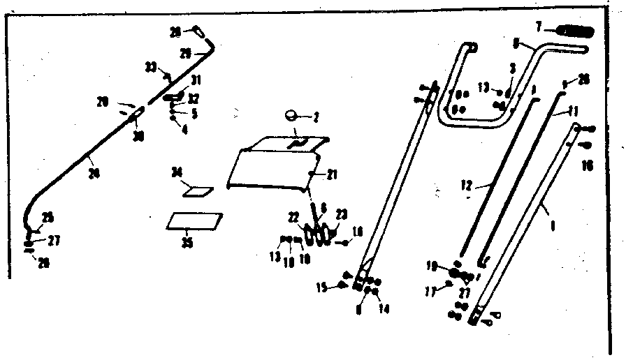 Handle Assembly Diagram and Parts List for 53682552  Craftsman Snow Blower
