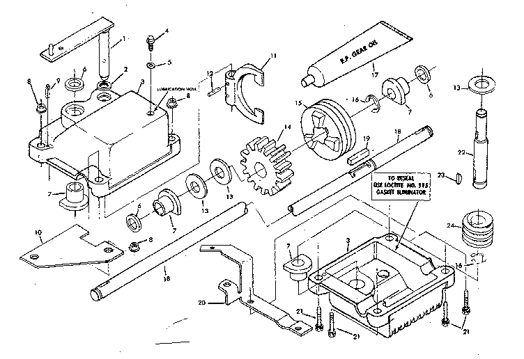 Gear Case Assembly Part No. 81224 Diagram and Parts List for 131974200  Craftsman Lawn Mower